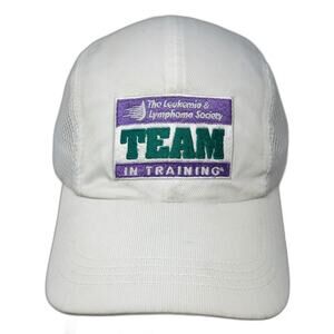 Cintas Baseball Cap White One Size Team In Training Leukemia Lymphoma Hat Mesh